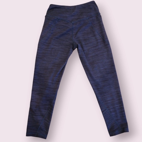 Patagonia Worn Wear Leggings Blue Space Dye Centered Crop Leggings Size Small - Picture 3 of 11